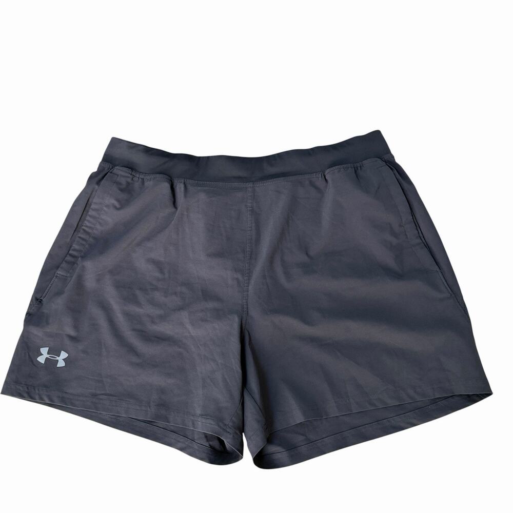 Under Armour Heatgear UA Speedpocket 5" Running Shorts Gray Lined Men's XL Gym